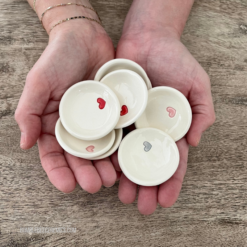 Mini Heart Trinket Dish - Bumblebee Ceramics