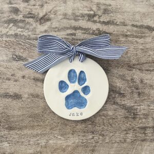 Paw print in clay, dog paw print, pet gift,