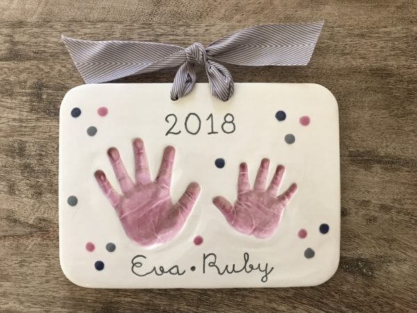 custom ceramic handprint plaque
