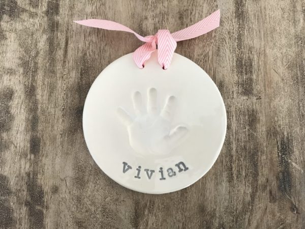 handprint in clay for baby