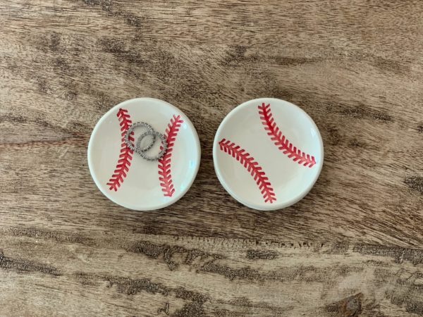 baseball ceramic dish