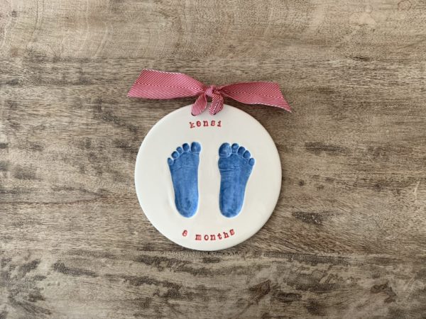 baby footprint in ceramic