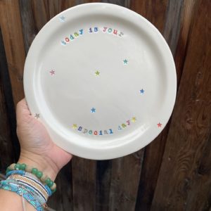 9.25" today is your special day family celebration plate by Amy Wright.